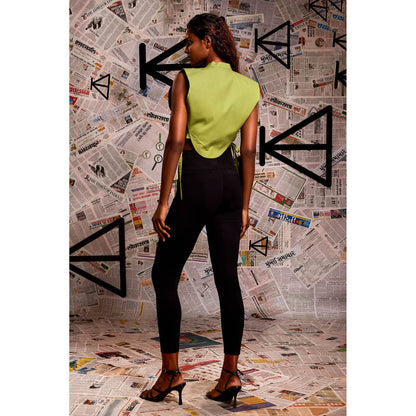 Echke Chinese Collar Crop Top