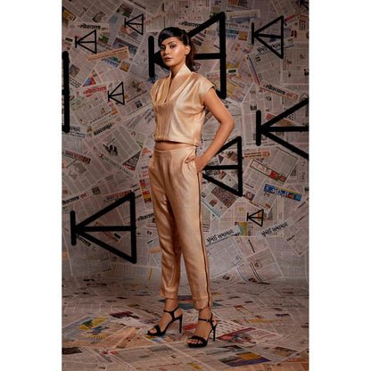 Echke Gold Textured Co-Ord (Set of 2)