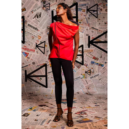 Echke Asymmetric Shoulder Top