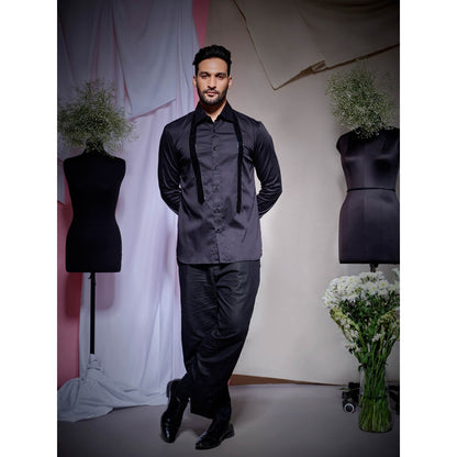 Echke Black Pearl Lycra Shirt with Tie