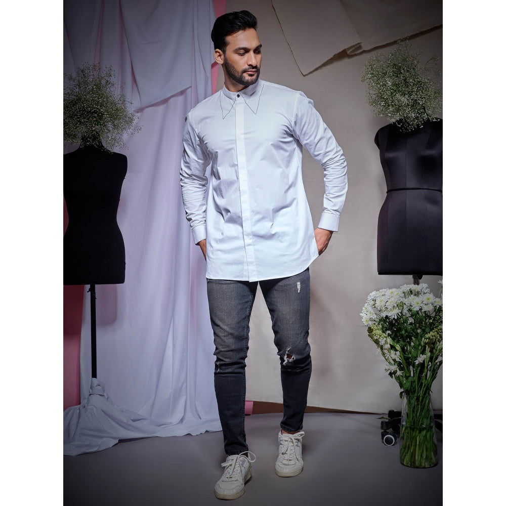 Echke Blue Zara Shirt With Cheat Collar