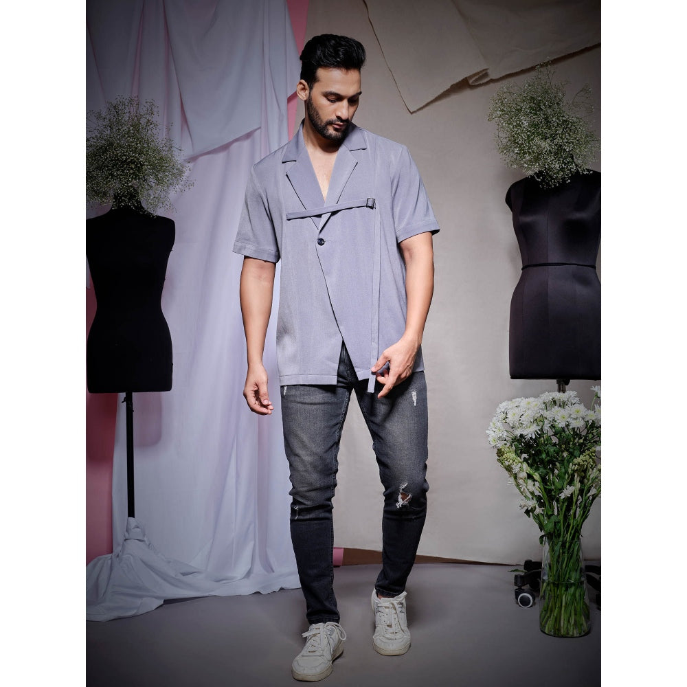 Echke Grey Scuba Half Sleeve Shirt