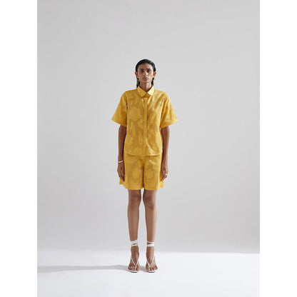 EchoStudio Sunflower Resort Shirt & Shorts (Set of 2)