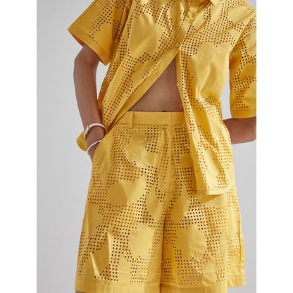 EchoStudio Sunflower Resort Shirt & Shorts (Set of 2)