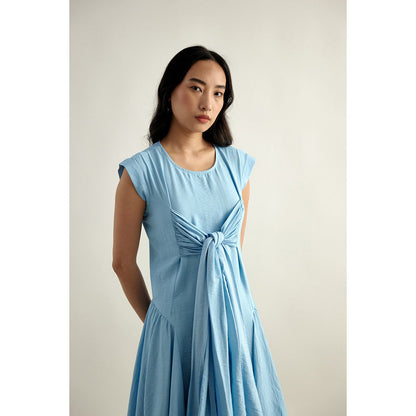 EchoStudio Blue Flow Dress