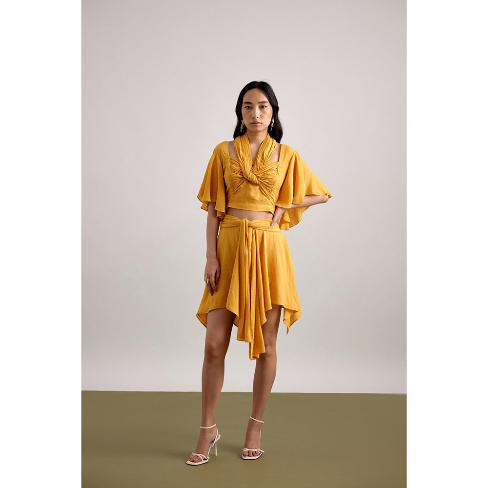 EchoStudio Knotted Resort Crop Top with Skirt (Set of 2)