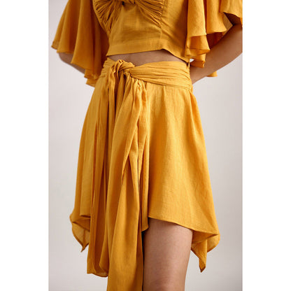 EchoStudio Knotted Resort Crop Top with Skirt (Set of 2)