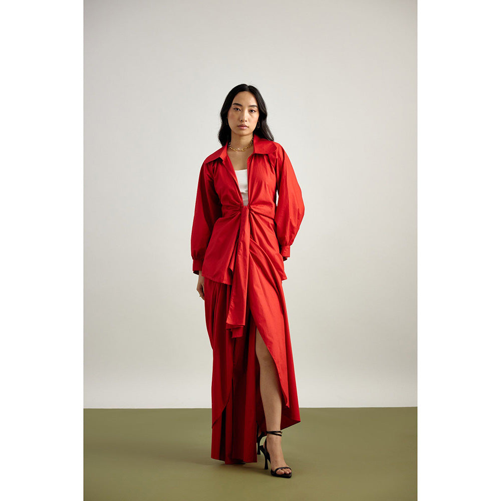 EchoStudio Knotted Jacket Layered with Skirt (Set of 2)