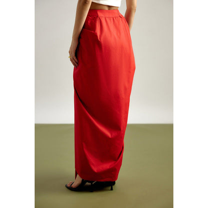 EchoStudio Knotted Jacket Layered with Skirt (Set of 2)