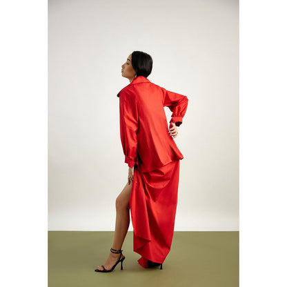 EchoStudio Knotted Jacket Layered with Skirt (Set of 2)