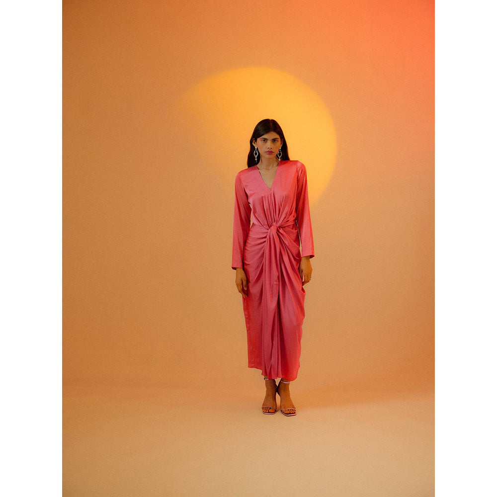 EchoStudio Candy Pink Draped Dress