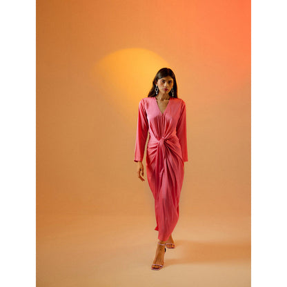 EchoStudio Candy Pink Draped Dress