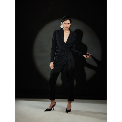 EchoStudio Cowl Blazer Pant Co-Ord (Set of 2)