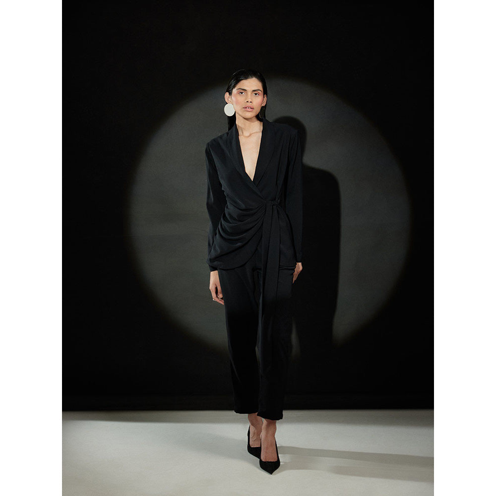 EchoStudio Cowl Blazer Pant Co-Ord (Set of 2)