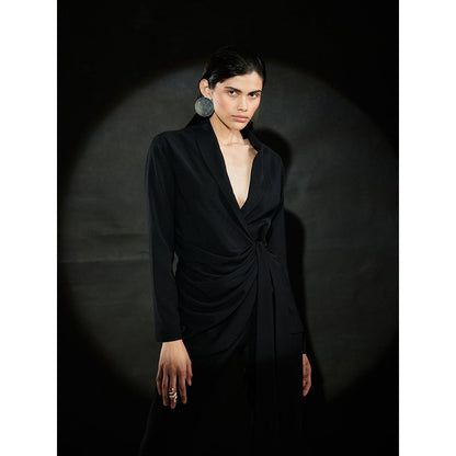 EchoStudio Cowl Blazer Pant Co-Ord (Set of 2)