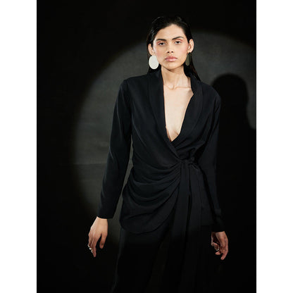 EchoStudio Cowl Blazer Pant Co-Ord (Set of 2)