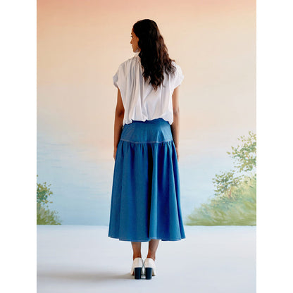 EchoStudio Blue Echo Denim Skirt
