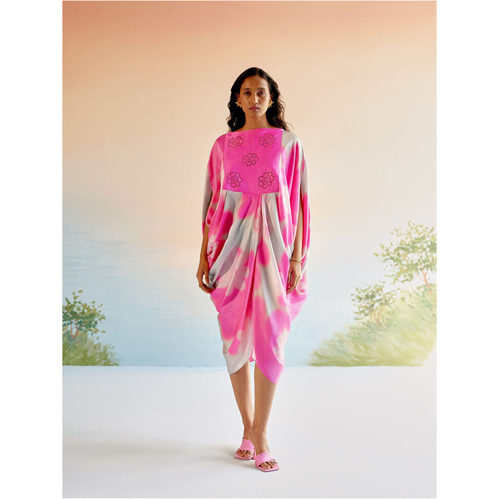 EchoStudio Echo Garden Pink Silk Dress