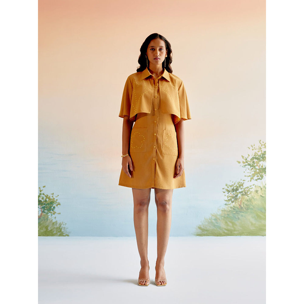 EchoStudio Mustard Echo Wild Flower Dress