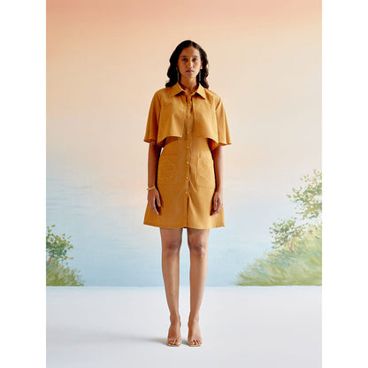 EchoStudio Mustard Echo Wild Flower Dress