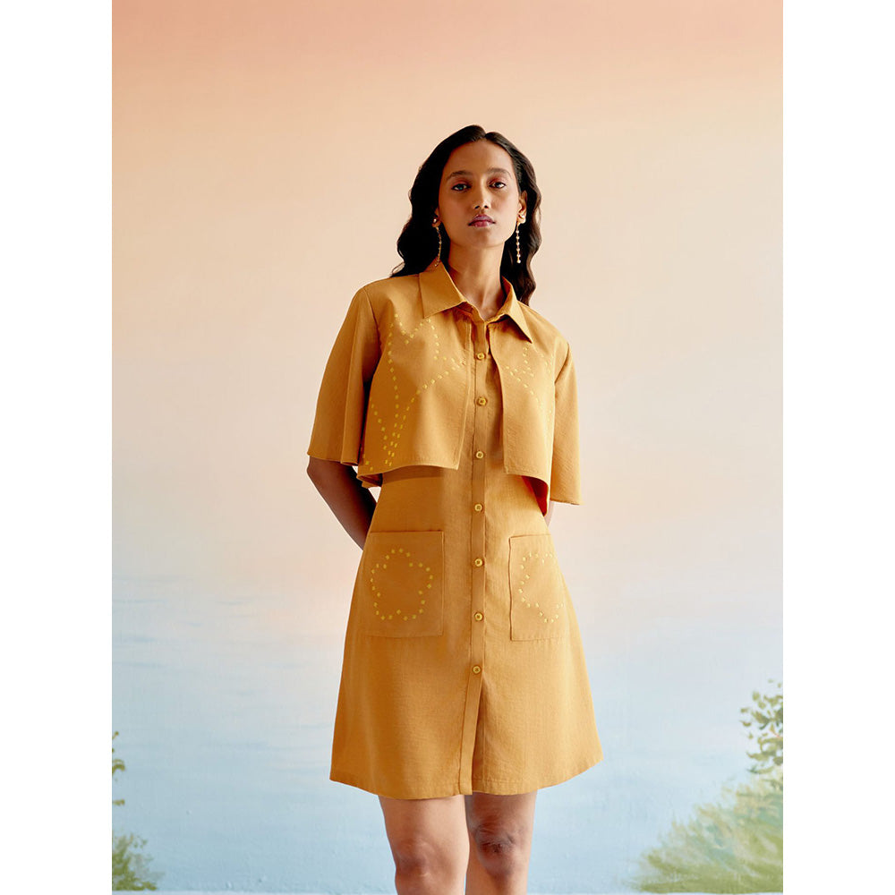 EchoStudio Mustard Echo Wild Flower Dress