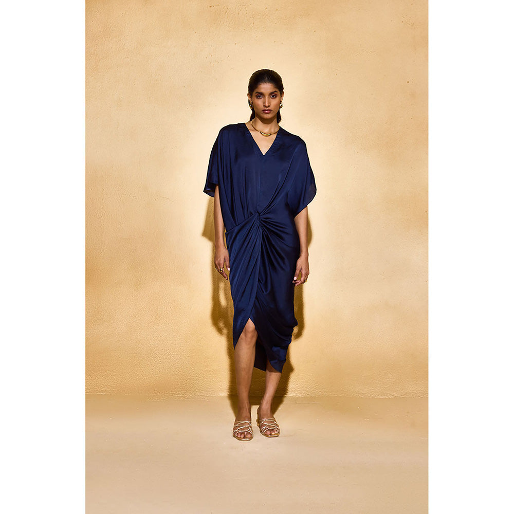 EchoStudio Navy Blue Roma Solid Dress