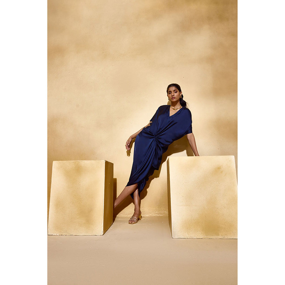 EchoStudio Navy Blue Roma Solid Dress