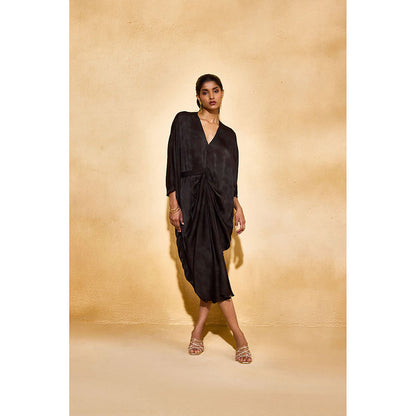 EchoStudio Black Ash Solid Dress