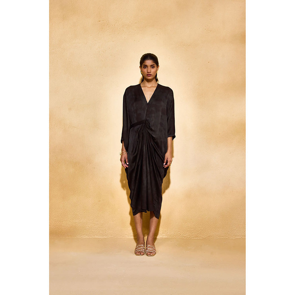 EchoStudio Black Ash Solid Dress