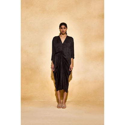 EchoStudio Black Ash Solid Dress