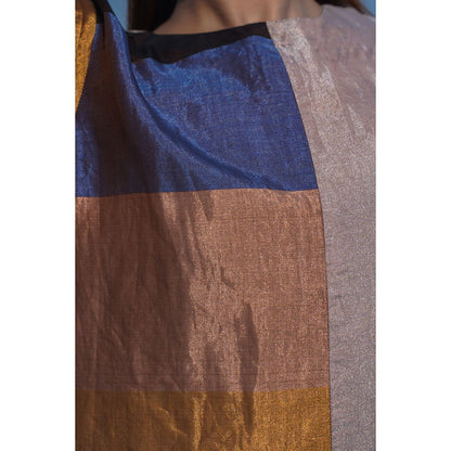 EEDA Multi-Colour Dhun Zari Striped Patch Kurta with Pant (Set of 2)