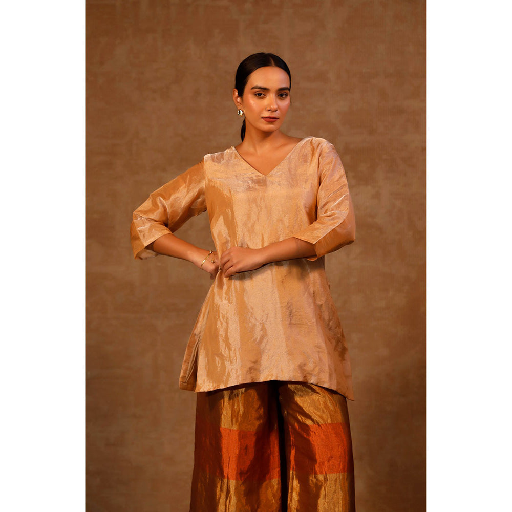 EEDA Multi-Colour Dhun Stripe Short Kurta with Pant (Set of 2)