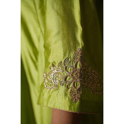 EEDA Green Embroidered Maxi Dress