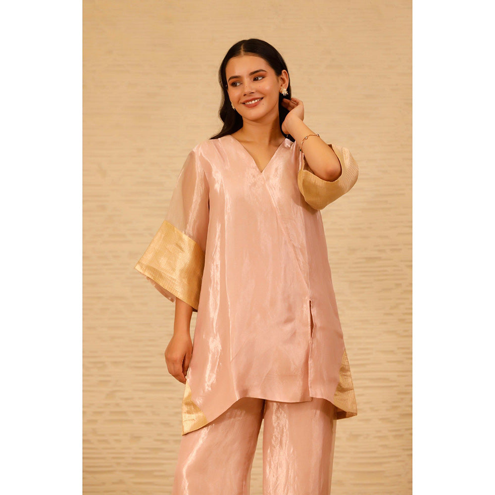 EEDA Pink Across Front Solid Co-Ord (Set of 2)