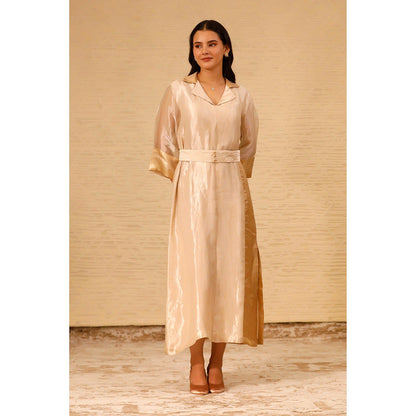 EEDA Ivory Ankle Length Coat Dress (Set of 2)