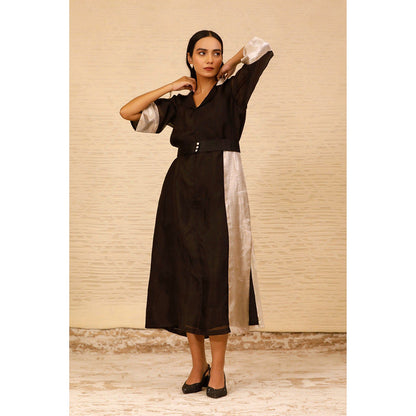 EEDA Black Ankle Length Coat Dress (Set of 2)