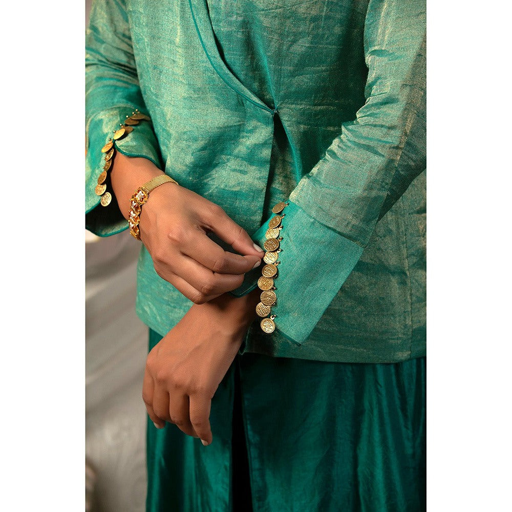 EEDA Parv Green Skirt with Top (Set of 2)