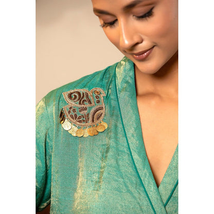 EEDA Parv Green Skirt with Top (Set of 2)