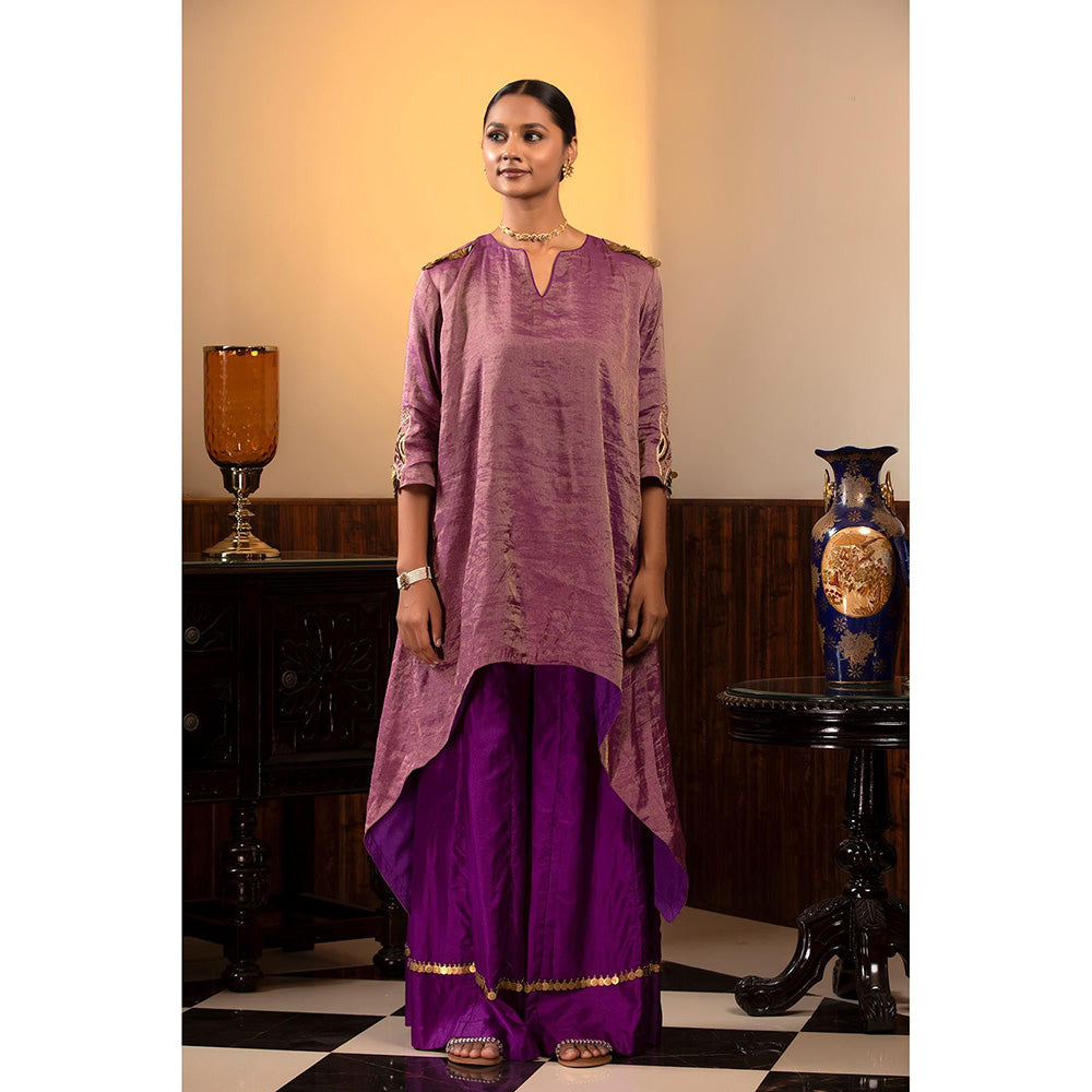 EEDA Parv Purple Kurta with Palazzo (Set of 2)