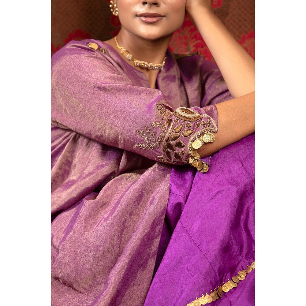 EEDA Parv Purple Kurta with Palazzo (Set of 2)