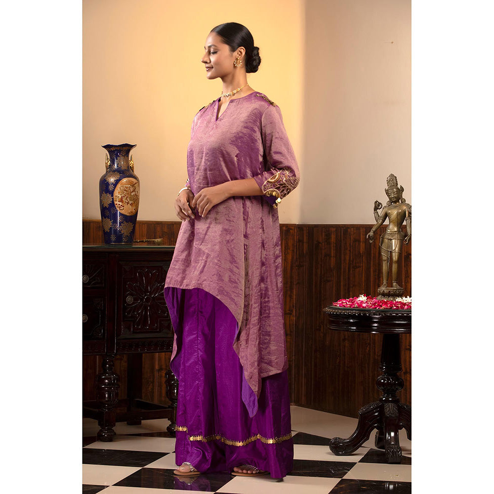 EEDA Parv Purple Kurta with Palazzo (Set of 2)