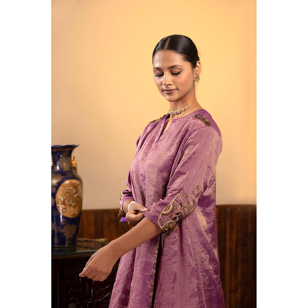 EEDA Parv Purple Kurta with Palazzo (Set of 2)