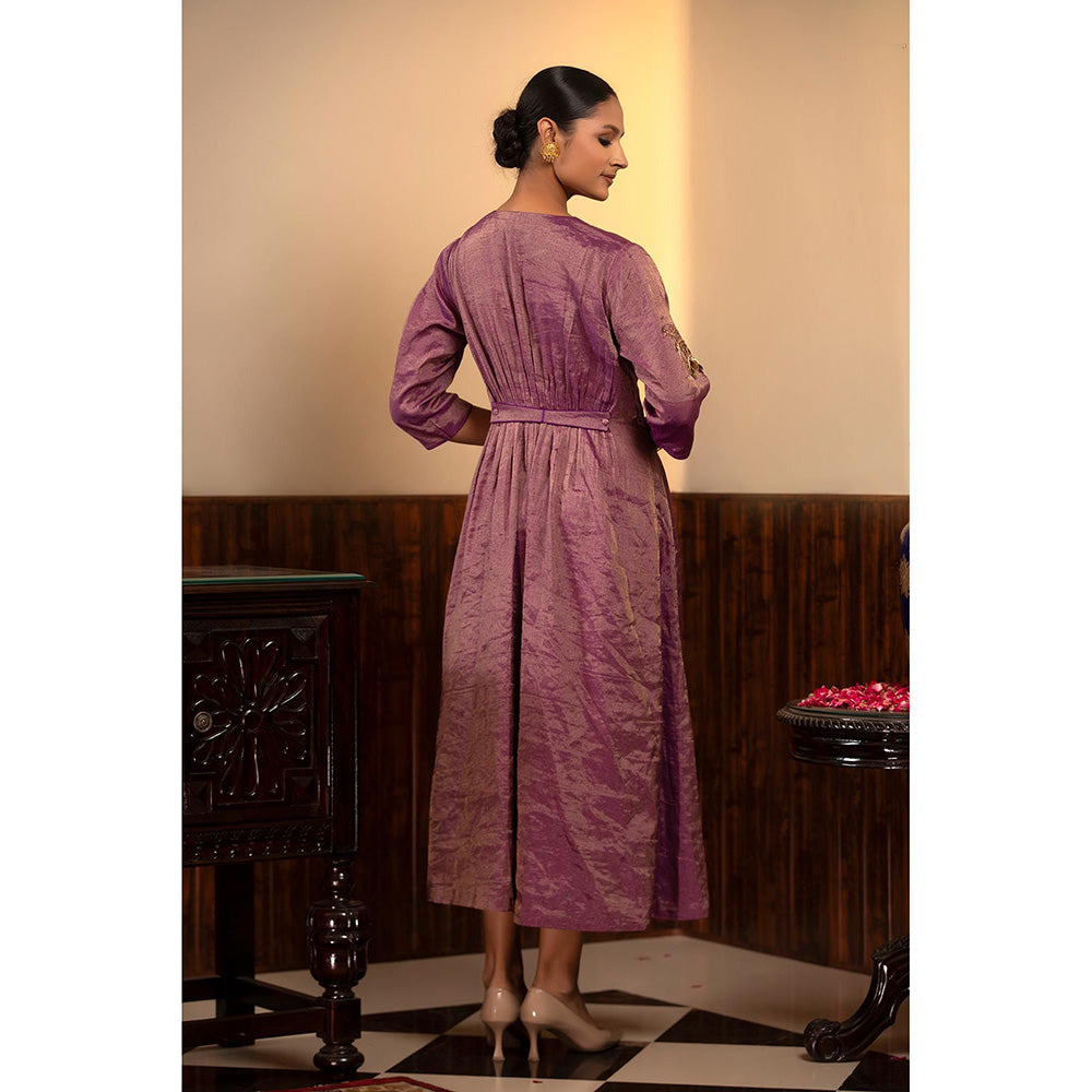 EEDA Parv Purple Midi Dress
