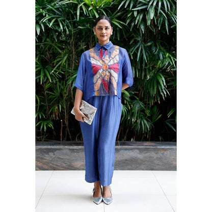 EEDA Blue Patch Co-Ord (Set of 2)