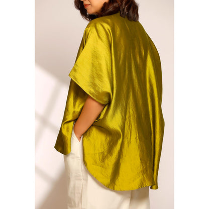 EEDA Leaf Kaftan Shirt - Green