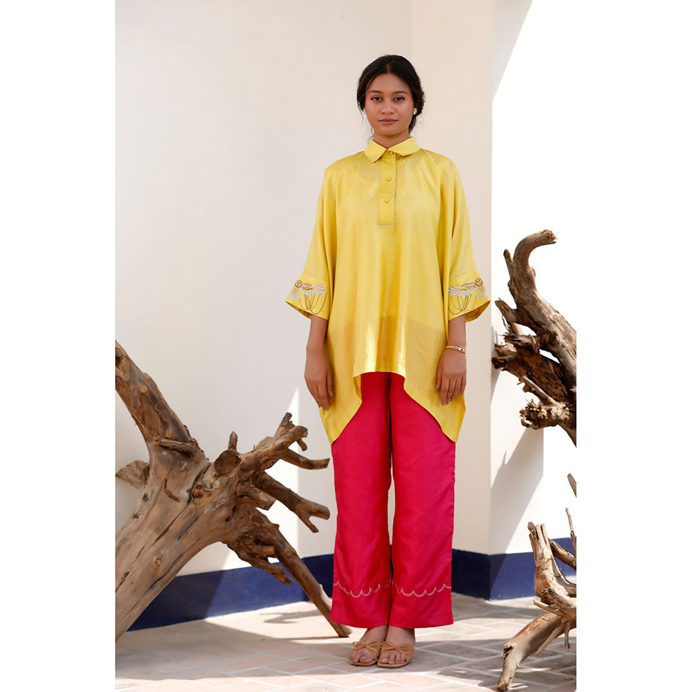 EEDA Aara Silk Embroidered Kurta and Pant