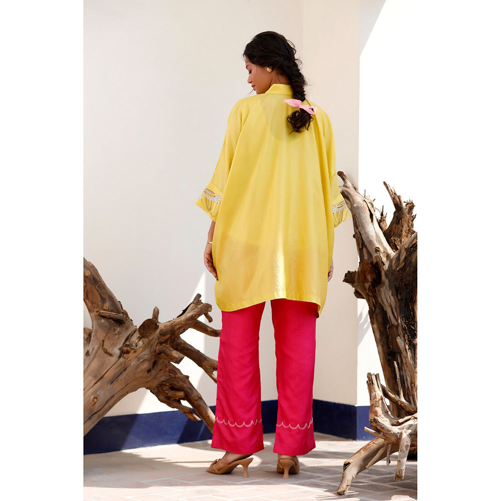 EEDA Aara Silk Embroidered Kurta and Pant