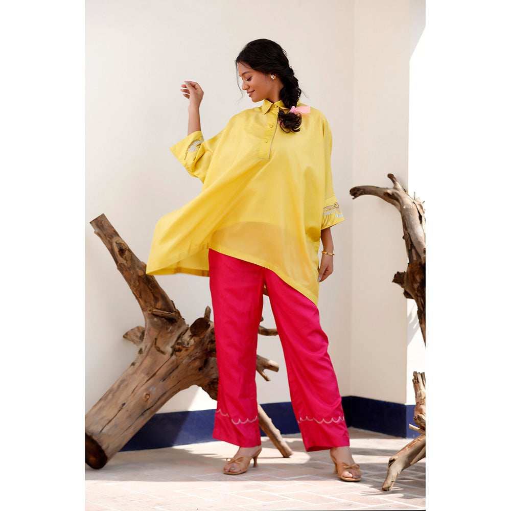 EEDA Aara Silk Embroidered Kurta and Pant