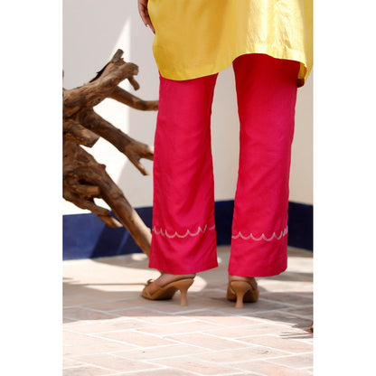 EEDA Aara Silk Embroidered Kurta and Pant