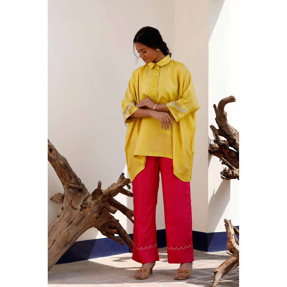 EEDA Aara Silk Embroidered Kurta and Pant